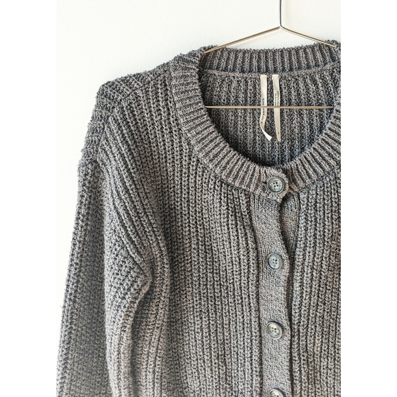 Anthropologie 2-in-1 Grey Cardigan Sweater Buttoned Down - Picture 3 of 3